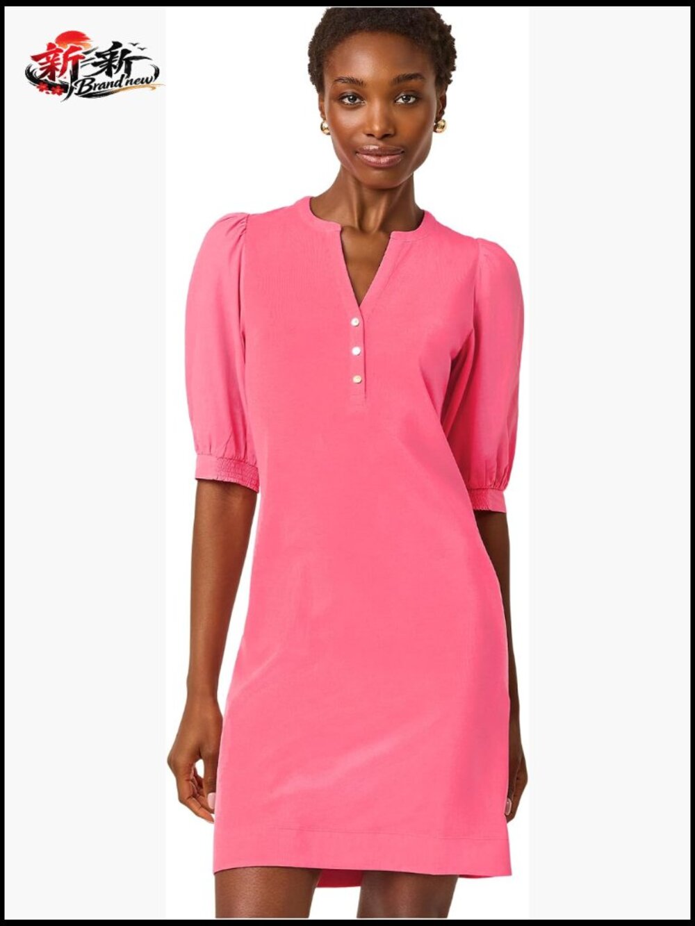 Lilly Pulitzer Ronson Straight Fit Popover Dress, Cotton Modal, Notch Neck,